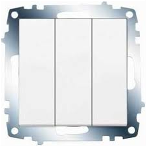 VİKO KARRE BEYAZ ÜÇLÜ ANAHTAR (1 KUTU=12 ADET)